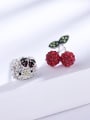 thumb New kitty cats Cherry lovable unsymmetrical  Earrings 1