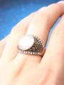 thumb Antique Gold Plated Opal stone Rhinestones Alloy Ring 1