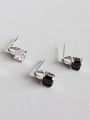 thumb Sterling Silver  Square Zirconia Stud earring 0