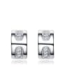 thumb Tiny Cubic ZIrconias 925 Silver Stud Earrings 0