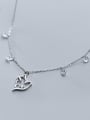 thumb 925 Sterling Silver With  Cubic Zirconia Simplistic Hollow pigeon Necklaces 2