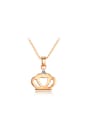 thumb Women All-match Rose Gold Crown Shaped Necklace 0