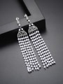 thumb Copper inlaid 3A zircon long beads Tassel Earrings 0