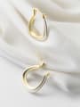 thumb 925 Sterling Silver With 18k Gold Plated Simplistic Hollow U-shaped Clip On Earrings 0