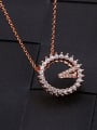 thumb High-grade 18K Rose Gold Zircon Leaf-shaped Necklace 2