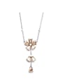 thumb S925 Flower-shaped Crystal Necklace 0