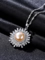 thumb Sterling silver snowflake, 7-8mm natural freshwater pearl necklace 2