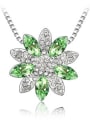 thumb Fashion austrian Crystals Flowery Pendant Alloy Necklace 4