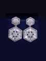 thumb Micro Pave Zircon Drop Cluster earring 0