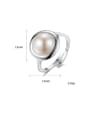 thumb Sterling Silver 10-10.5mm natural pearls free size ring 3