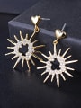 thumb New golden sunflower micro-inlay Zircon Earrings 1