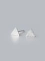 thumb S925 Silver Simple Small Triangle Lovers Stud cuff earring 0