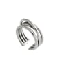 thumb 925 Sterling Silver With Antique Silver Plated Vintage Multi-layer Winding Line  Free Size Rings 0