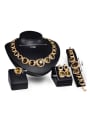 thumb Alloy Imitation-gold Plated Fashion Green Stones Four Pieces Jewelry Set 2