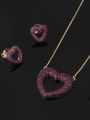 thumb Copper With Cubic Zirconia Classic Heart Jewelry Sets 2