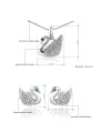 thumb Lovey Platinum Plated Austria Crystal Swan Two Pieces Jewelry Set 1