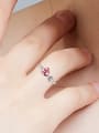 thumb Fashion Little Heart austrian Crystal 925 Silver Opening Ring 1