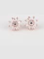 thumb Premium Quality Zirconium Insert Sunflower Stud Cluster earring 0