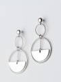 thumb Personality Round Shaped S925 Silver Drop Earrings 1