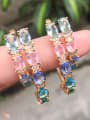 thumb Copper With  Cubic Zirconia Trendy Geometric Stud Earrings 2