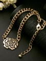 thumb Gold Plated Flower-shape Pendant Women Necklace 3