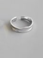 thumb 925 Sterling Silver With Sm ooth Simplistic Irregular Free Size  Rings 4