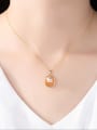 thumb 925 Sterling Silver With  Artificial Pearl  Simplistic Oval Necklaces 1