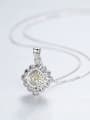 thumb 925 Sterling Silver With Platinum Plated Delicate Square Necklaces 3