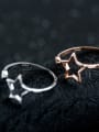 thumb Hollow Star S925 Silver Simple Opening Ring 1