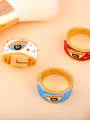 thumb Copper With Color Enamel Fashion Evil Eye Free size Rings 3
