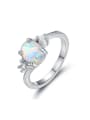 thumb Natural Opal White Gold Plated Women Ring 0
