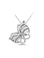 thumb Fashion Shiny Cubic Zirconias Butterfly Copper Necklace 1