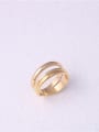 thumb Titanium With Gold Plated Simplistic Smooth Round Band Rings 4