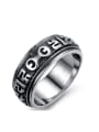 thumb Punk style Black Titanium Men Ring 0