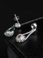 thumb Delicate Silver Plated Rhinestone Stud Earrings 2