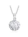 thumb Fashion Cubic Zirconias-covered Bead Pendant 925 Silver Necklace 0