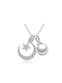 thumb Freshwater Pearl Star Moon Pendant Clavicle Necklace 0