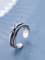 thumb 925 Sterling Silver With Antique Silver Plated Vintage Bowknot Rings 0