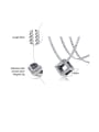 thumb Stainless Steel With Platinum Plated Simplistic Hollow Square Necklaces 4