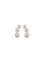 thumb Copper Alloy White Gold Plated Fashion Pearl Stud drop earring 0