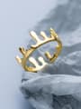 thumb 925 Sterling Silver With 18k Gold Plated Fashion Crown Rings 1