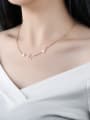 thumb Simple Little Stars Rose Gold Plated Titanium Necklace 1