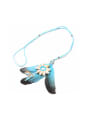 thumb Creative Shell Feather Flower Pendant Long Necklace 1