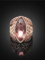 thumb Exquisite Rose Gold Plated Oval Shaped Zircon Ring 1