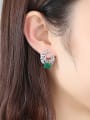 thumb Copper inlaid AAA zircon fashion creative crescent Earring 1