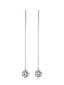thumb 925 Sterling Silver Crystal threader earring 2