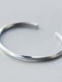 thumb S925 silver drawing cross section twist bangle 2