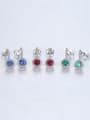 thumb 925 Sterling Silver With Cubic Zirconia Cute Round Stud Earrings 2