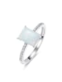 thumb Simple Rectangular Opal stone 925 Silver Ring 2