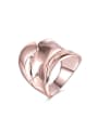 thumb Unisex Geometric Shaped Rose Gold Plated Ring 0